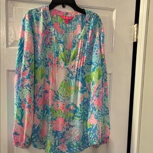 Lilly Pulitzer Pink and Blue Floral Top